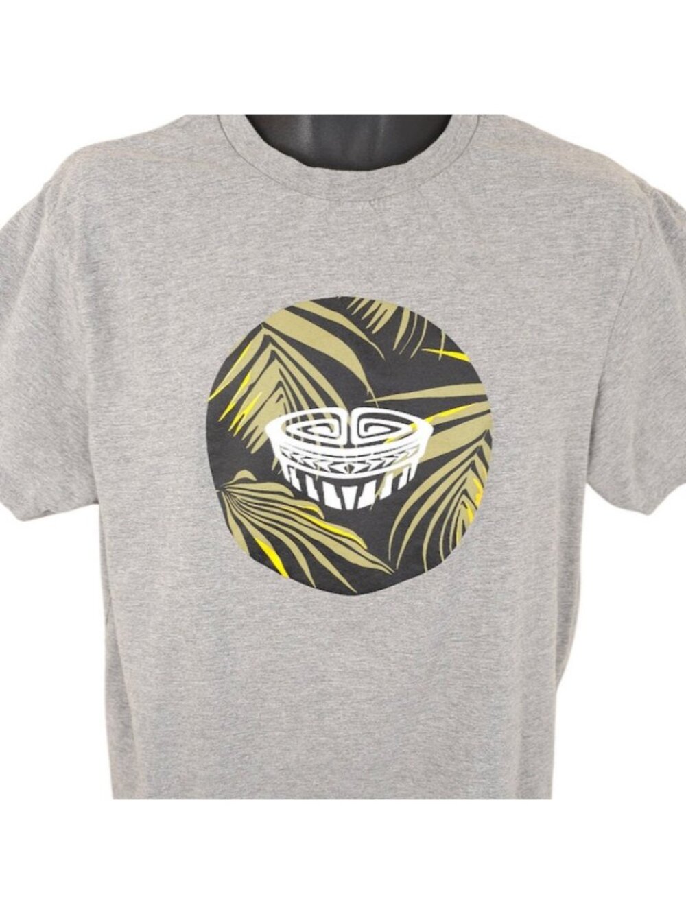 Tanoa Polynesian T Shirt Mens Size Large Gray Tribal Tropical Tiki